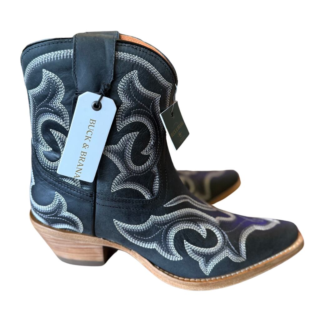 Buck & Brana Regina Cowboy Boots Black Leather – Size 6.5 | NIB | Western Style